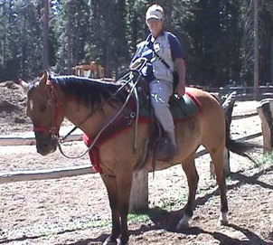 Ann on trail ride Lake Tahoe